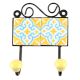 Turquoise Floral Ceramic Tiles Hooks